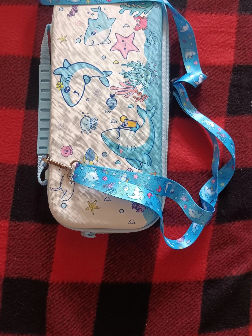 Kids Blue Ocean Shark Crossbody Carry Case - Brand Unknown